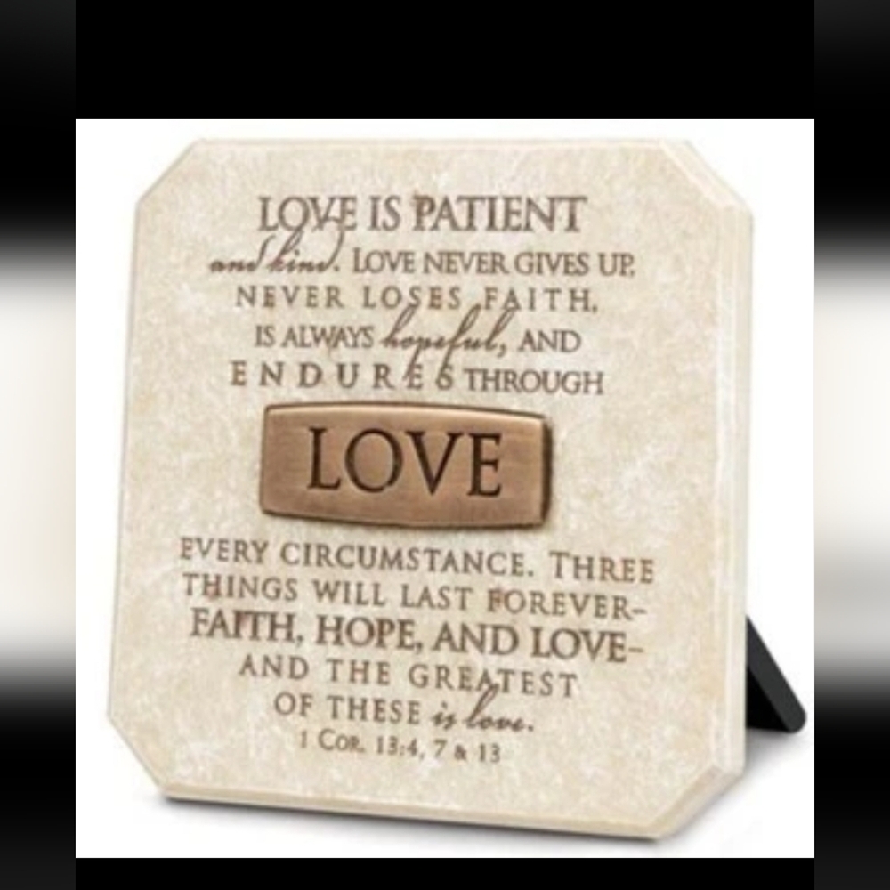 Love Plaque, Bronze Bar Shelf Sitter Small Wall Decor from lighthouse Christian